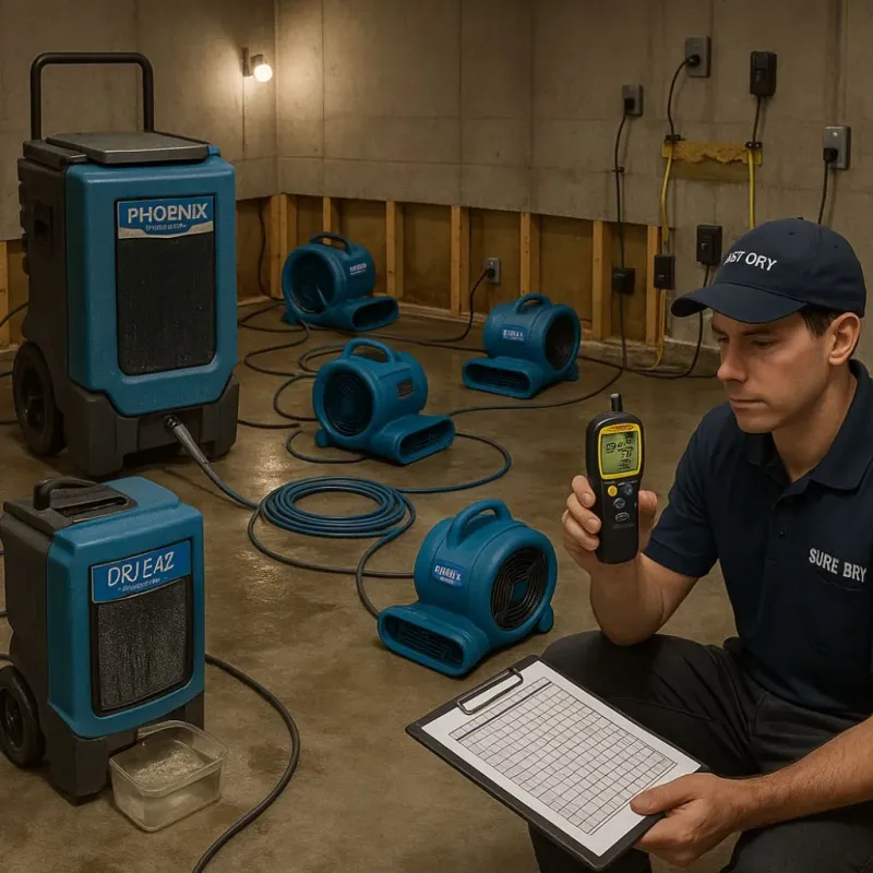 Structural Drying and Dehumidification process in Fall City, WA